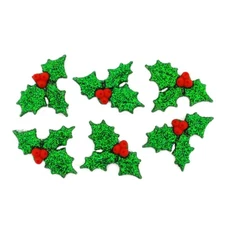 Dress It Up Holiday Embellishments-Glitter Holly