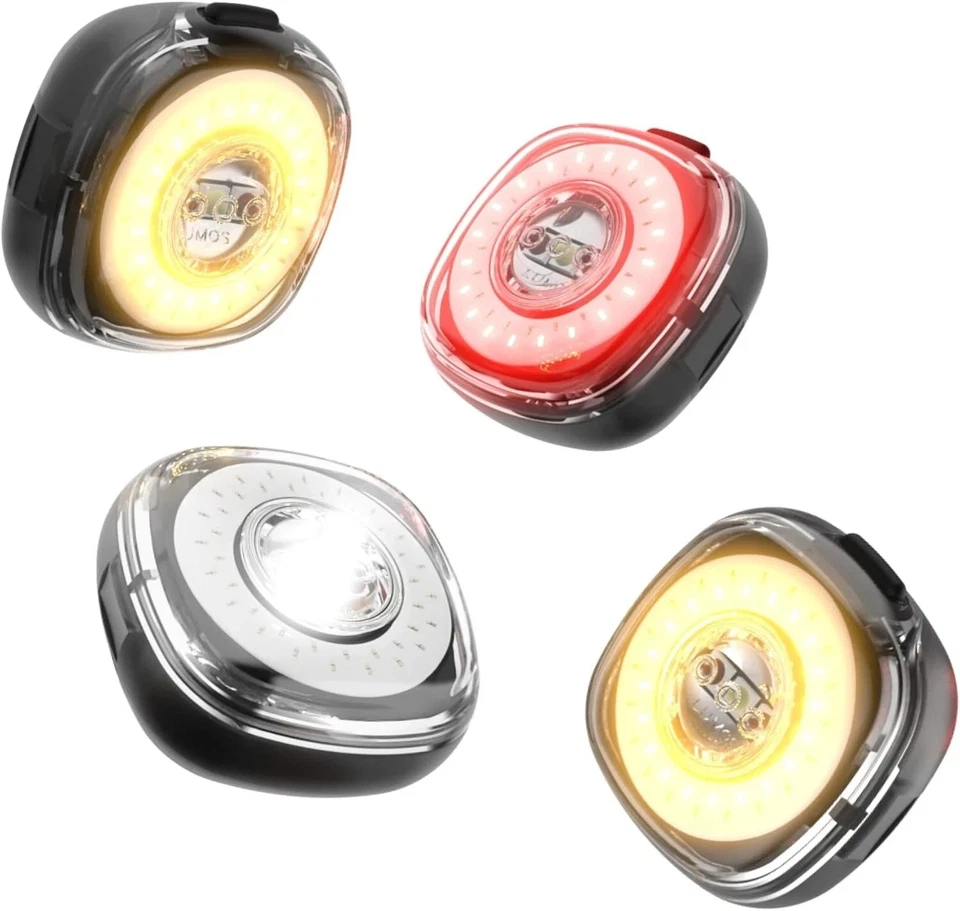 Комплект перезаряжаемых велосипедных фонарей с зарядным ковриком | Передний задний поворотник многоцветный - Изображение 2 из 4