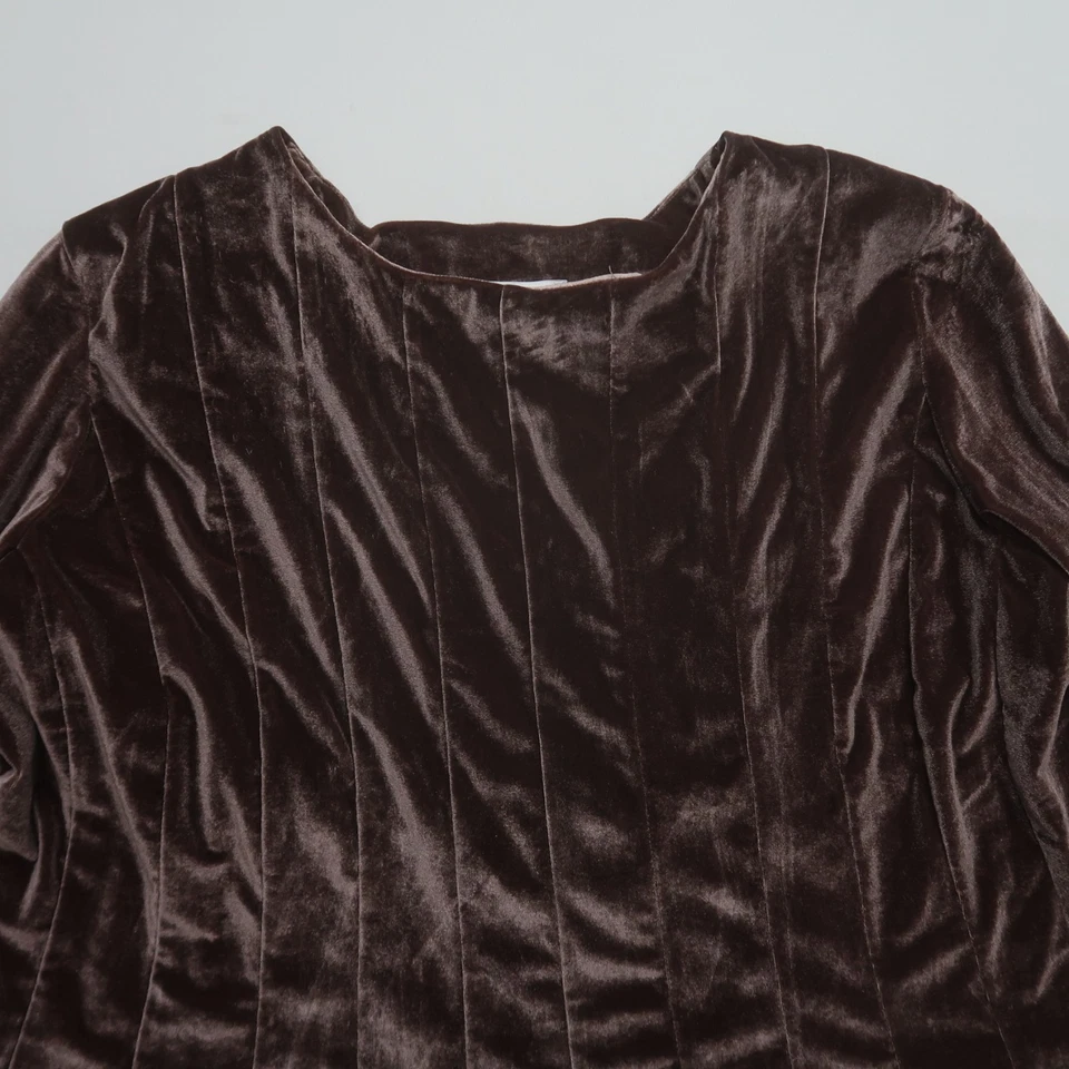 Blusa de terciopelo suave envolvente 2X manga larga elástica elegante evento navideño Foto 2 de 4