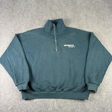Adanola Sport Jumper Womens Small Green 1/4 Zip High Neck Pullover Sweatshirt