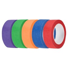 5pcs 13/16" x 11 Yard Colored Masking Tape, Multicolor
