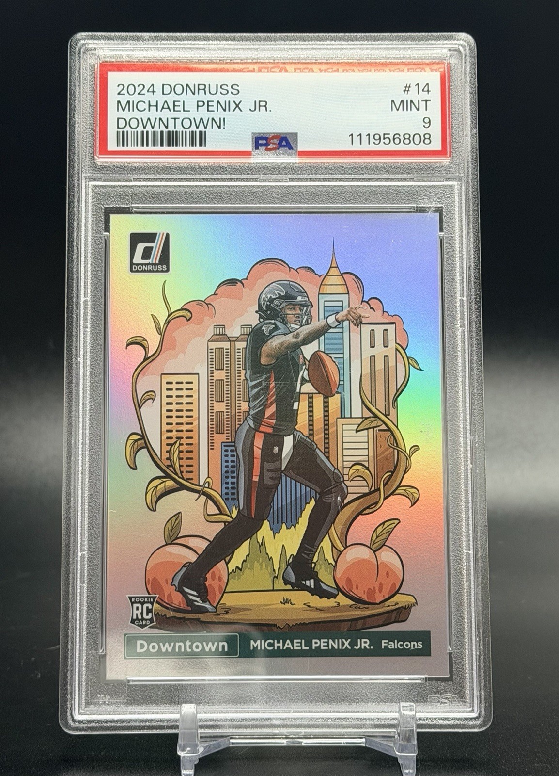 2024 Panini Donruss Optic Downtown! Michael Penix Jr. #14 RC - PSA MINT 9