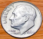 1964 Roosevelt Dime (EF) 90% Silver