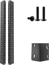 Jingchengmei 10U Steel Rack Rails Kit with Hardware - 2 Pieces 10U, Black