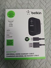 Belkin Boost Up Universal Home Charger  Cable 12 Watt 2.4 AMP Android Devices