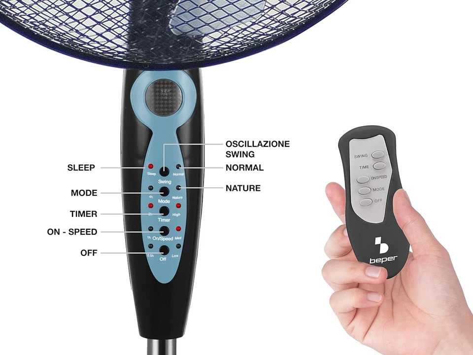 BEPER P206VEN131 Ventilatore a Piantana Con Telecomando - Ventilatore - Immagine 4 di 4