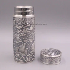 Pure S999 Fine Silver Drinking Cup Sailing Healthy Water Bottle 100g 6.7inchH