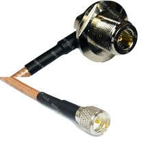 RG400 N Female Bulkhead Angle to MINI UHF MALE RF Cable FAST-SHIP LOT