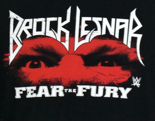 Brock Lesnar T-Shirt WWE Fear the Fury Graphic Tee Black Cotton NWT - Picture 2 of 2