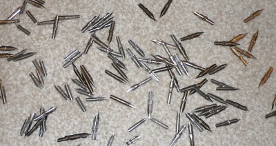 Group of 100 assorted steel point dip pen nibs calligraphy