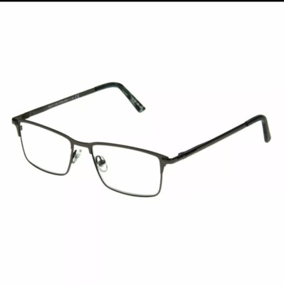 Foster Grant Pop Of Power Bifocal Reading Glasses Austin Gun +2.50 w/ soft case
