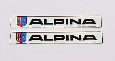 2 piezas BMW ALPINA logotipo adhesivos semicirculares de 3D tamaño 100x14mm