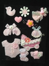 12 Baby girl pink babies girls Handmade Pieces shower favors Scrapbooks Cards