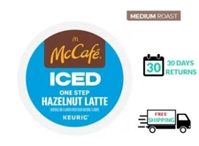 🆕☕ McCafe Iced One Step Hazelnut Latte Keurig Coffee K-cups  