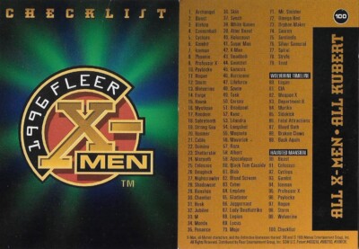 X-Men Fleer 1996. Einzelkarten - Vervollständigen Sie Ihr Set! Selbst aussuchen! 1-100. LP/NM.