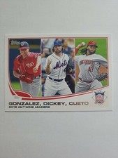 GIO GONZALEZ, R.A. DICKEY, JOHNNY CUETO 2013 TOPPS BASEBALL CARD # 287 E4482