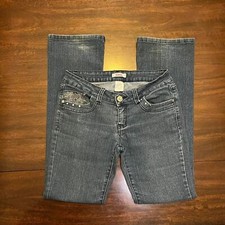 Bongo Women's Embellished/Embroidered Dark Wash Blue Jeans No size tag 28x30