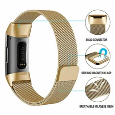 For Fitbit Charge 4 Strap Replacement Milanese Band Metal Stainless Steel Magnet