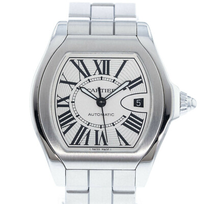 Cartier Roadster Large Steel Mens Automatic Watch B/P + Bonus W6206017 3312