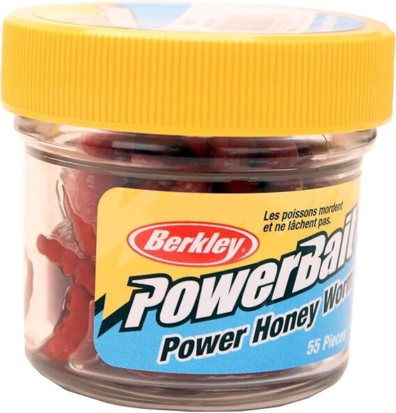 Berkley PowerBait Power Honey Worms Fishing Bait 1-Inch Red,