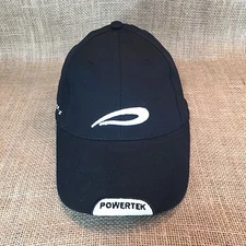 Powertek Embroidered Black Hat Baseball Cap Adjustable Back One Size