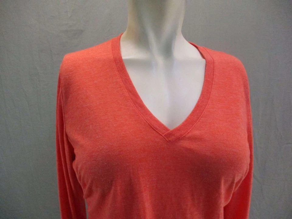Marika Tek Size XL Womens Orange DryWik Long Sleeve V-Neck Performance Top 7W085 - Image 2 of 4