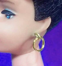 Dreamz VINTAGE REPRODUCTION of GOLD HOOPS HOOP EARRINGS Jewelry for Barbie doll