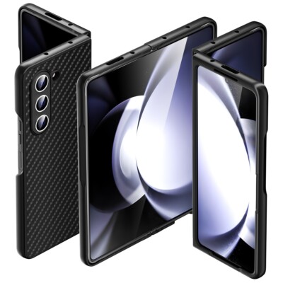 For Samsung Galaxy Z Fold5 5G Case Carbon Fiber Shockproof Heavy Duty Hard Cover