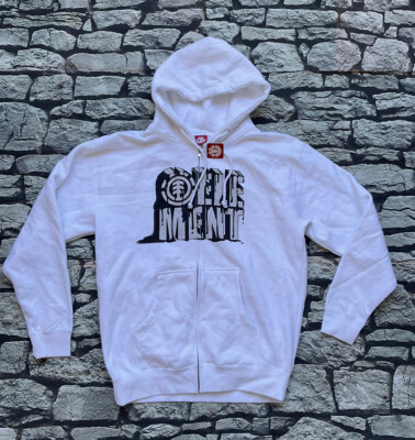 Element Men s Hooded Full Zip Sweatshirt In White Size XL