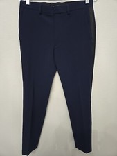 Asos Mens Navy Blue Dress Pants Striped Size 32/30