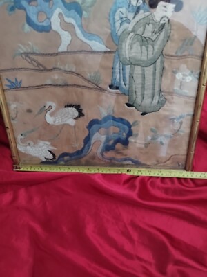 パネル生地　＊kina＊ A Rare Chinese Qing Dynasty Embroidered Silk Kesi Panel