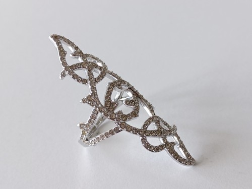 Genuine SWAROVSKI Crystal Grace Lace Filigree Ring (Rhodium Plated) - Picture 7 of 11