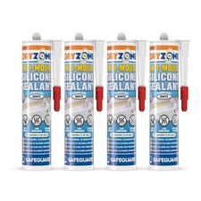Dryzone Silicone Sealant White Anti Mould for Bathroom Kitchen - x2 & x4 Pack