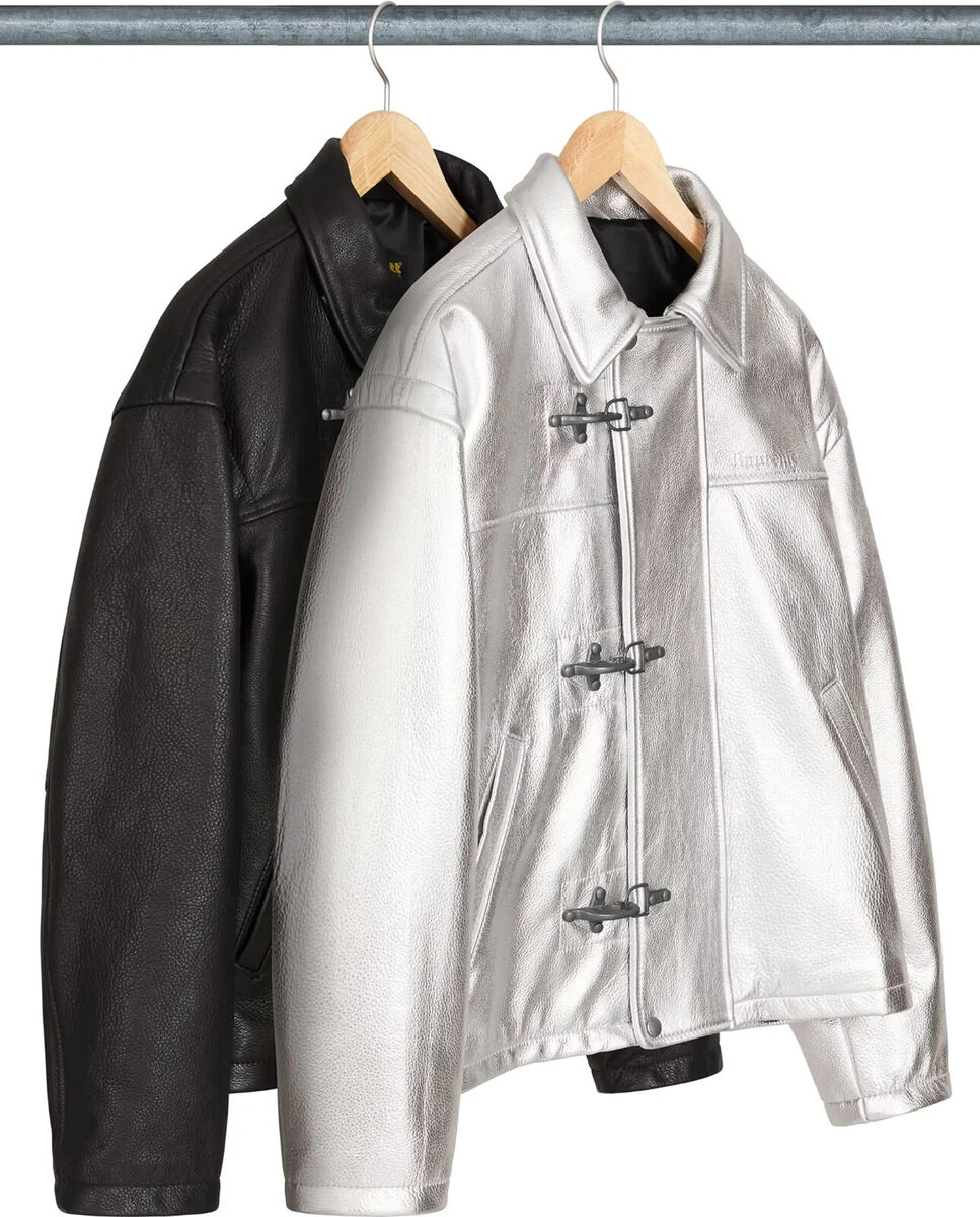 Supreme x Schott Leather Clip Jacket Black Silver 2colors Supreme x Schott Leather Clip Jacket Black Silver 2colors