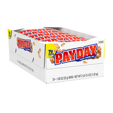 PAYDAY Peanut and Caramel Candy, Halloween Bulk Candy, 1.85 Oz Bars 24 Ct