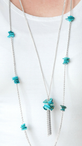 Paparazzi Necklace - Cliff Cache - Blue - Picture 3 of 7