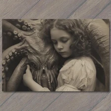 Art Print Girl Monster Weird Creepy Imaginary Friend Nightmare Scary Unusual Pet