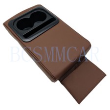 Car Armrest Box Cushion Pad Center Console Cover Cup Holder Storage Bag Brown