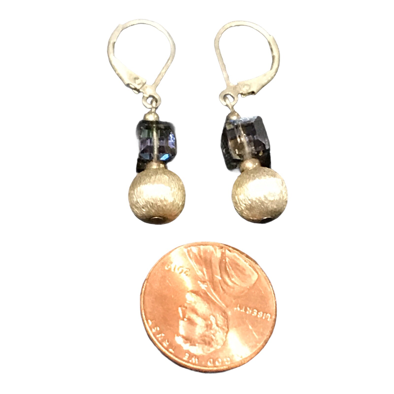 sterling silver texture ball dangle earrings High… - image 3