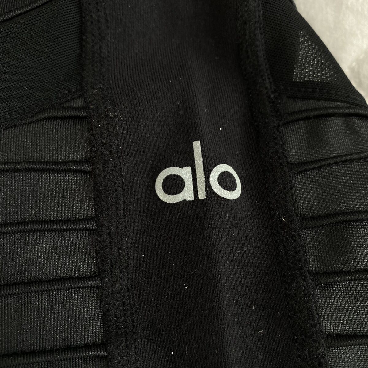 ALO Yoga Moto Black Mesh Detail Leggings S ($114), joga moto