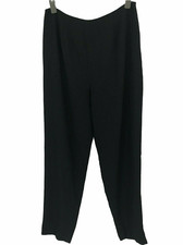 Halston Lifestyle Womens Pants Size 30 High Rise Micro Dot Black Business Career
