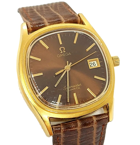 OMEGA Seamaster Quartz Brown Dial Ref.196.0150 Cal.1342 Vintage Men's Watch