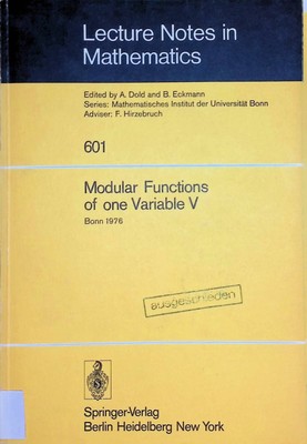 Modular functions of one variable V: Proceedings international conference, Unive