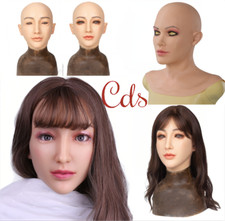 Silicone Realistic Female Face Mask Head Mask For women For Crossdresser Cosplay