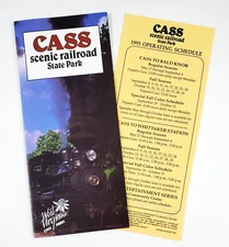 1995 Cass West Virginia Scenic Railroad State Park Train WV Vtg Travel Brochure