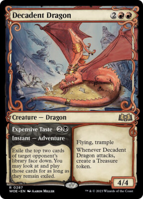 MTG Decadent Dragon // Expensive Taste Showcase - Wilds of Eldraine #287