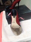 Vintage NINA Melia WMNS 9, Red Rouge Glitter Peep Toe Pumps, Gorgeous stunning — photo 4