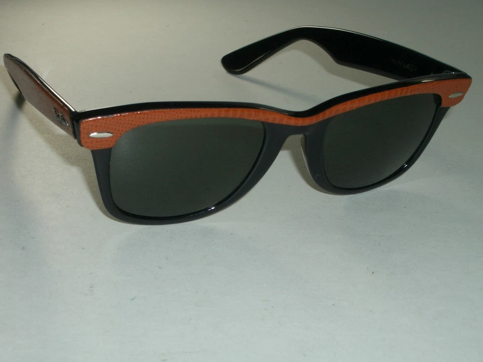 GAFAS DE SOL WAYFARER 5022 AÑOS 80 B&L RAY BAN EDICIÓN ESPECIAL CUERO NARANJA/NEGRO Foto 3 de 4