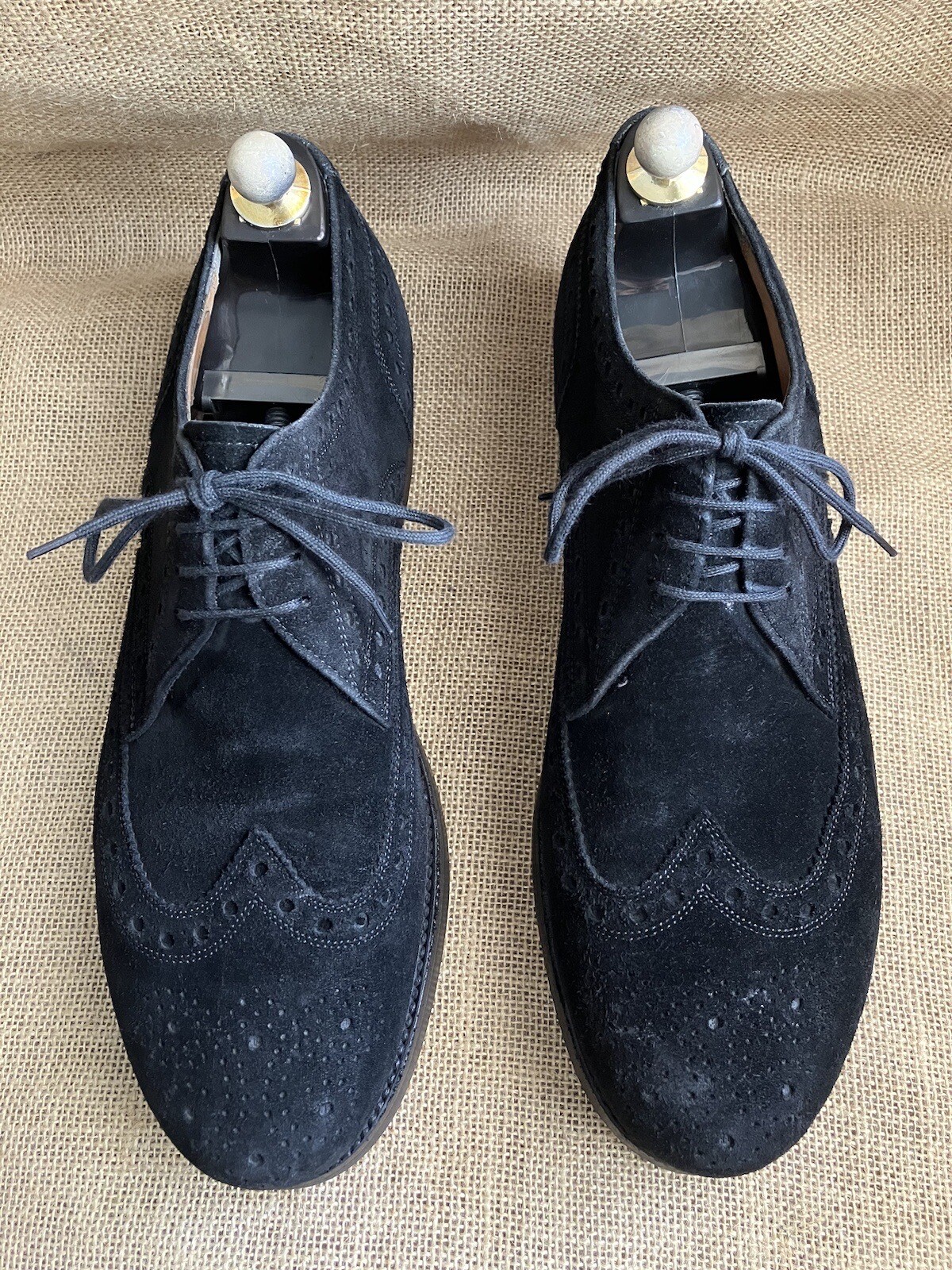 SAOLA Scarpe Heinrich Dinkelacker nere scamosciate Goiser Norweger Brogue UK 11 US 12