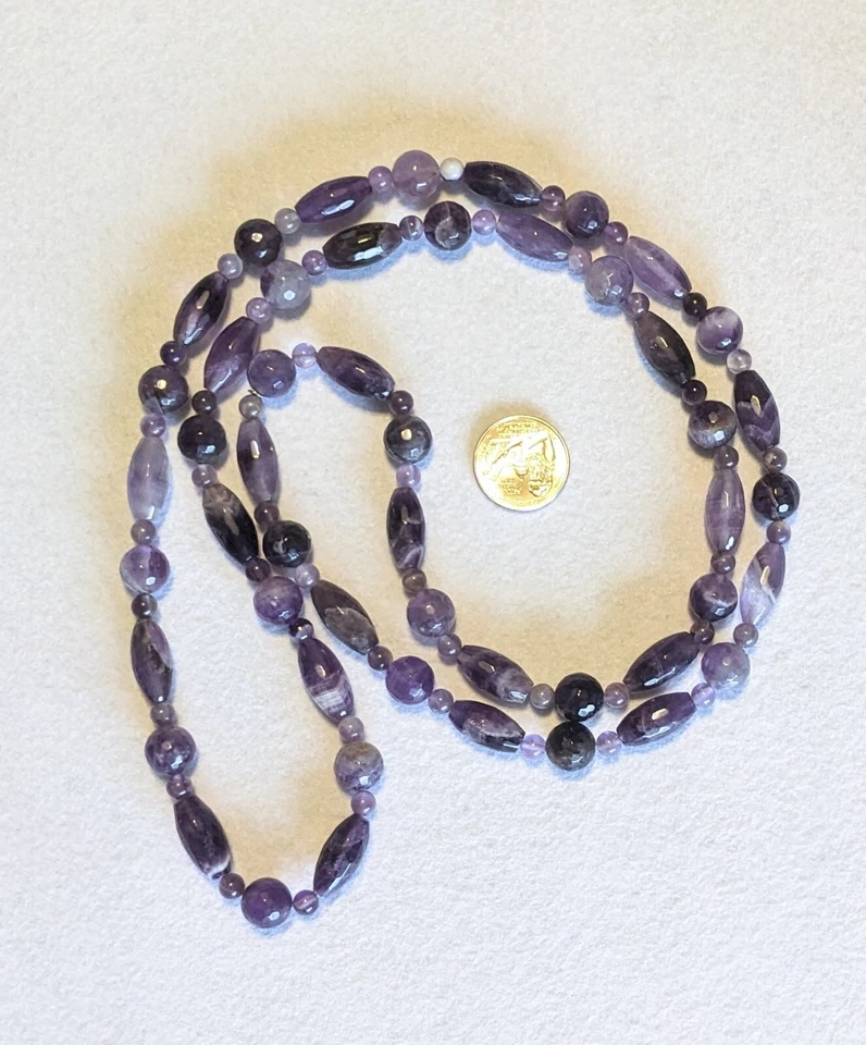 Collar de amatista vintage Jay King encuentra DTR 36" broche largo sin Foto 4 de 4